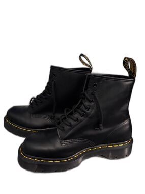 New Dr. Martens 1460 Bex Smooth Leather Platform Boots Black Women’s 9 Men’s 8